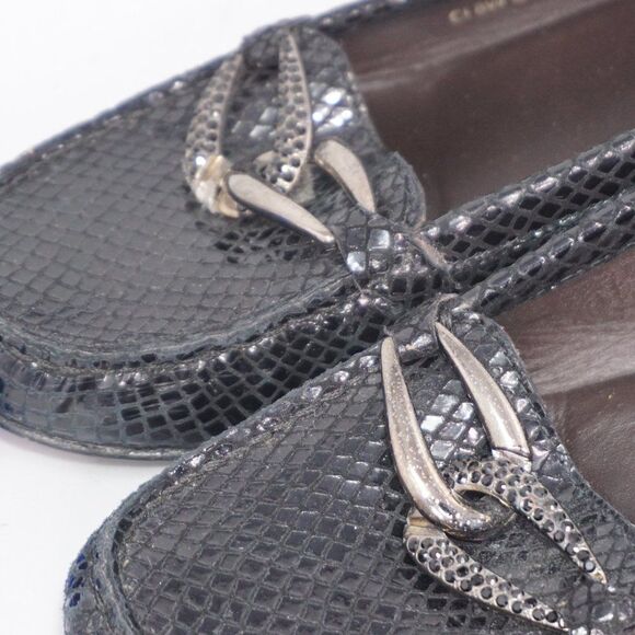 Stuart Weitzman Black Leather CI Croc Loafers, 7 - Picture 5 of 5